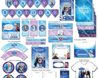 Frozen Party Decorations, Frozen Party Printables, Printable Frozen Party Package, Frozen Party Pack, Frozen Party Package, Pack Kit