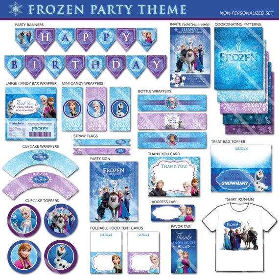 Frozen Party Decorations Frozen Party Printables Printable Etsy