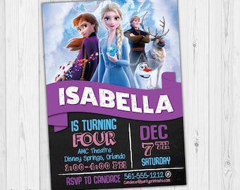 Frozen verjaardagsuitnodiging, Frozen uitnodiging, Frozen Party uitnodigingen, Frozen nodigt, Frozen 2 verjaardagsfeestje nodigt, afdrukbare digitale