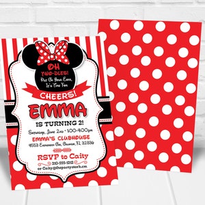 Oh Twodles Invitation Girl, Oh Two-dles Invitation Girl Oh Toodles Birthday Invitation Minnie Mouse Invitation Red Oh Twodles Birthday Party