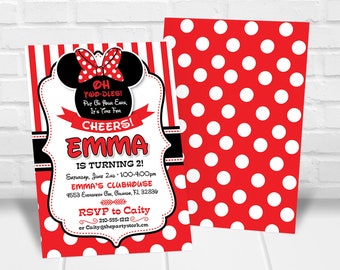 Oh Twodles Invitation Girl, Oh Two-dles Invitation Girl Oh Toodles Birthday Invitation Minnie Mouse Invitation Red Oh Twodles Birthday Party