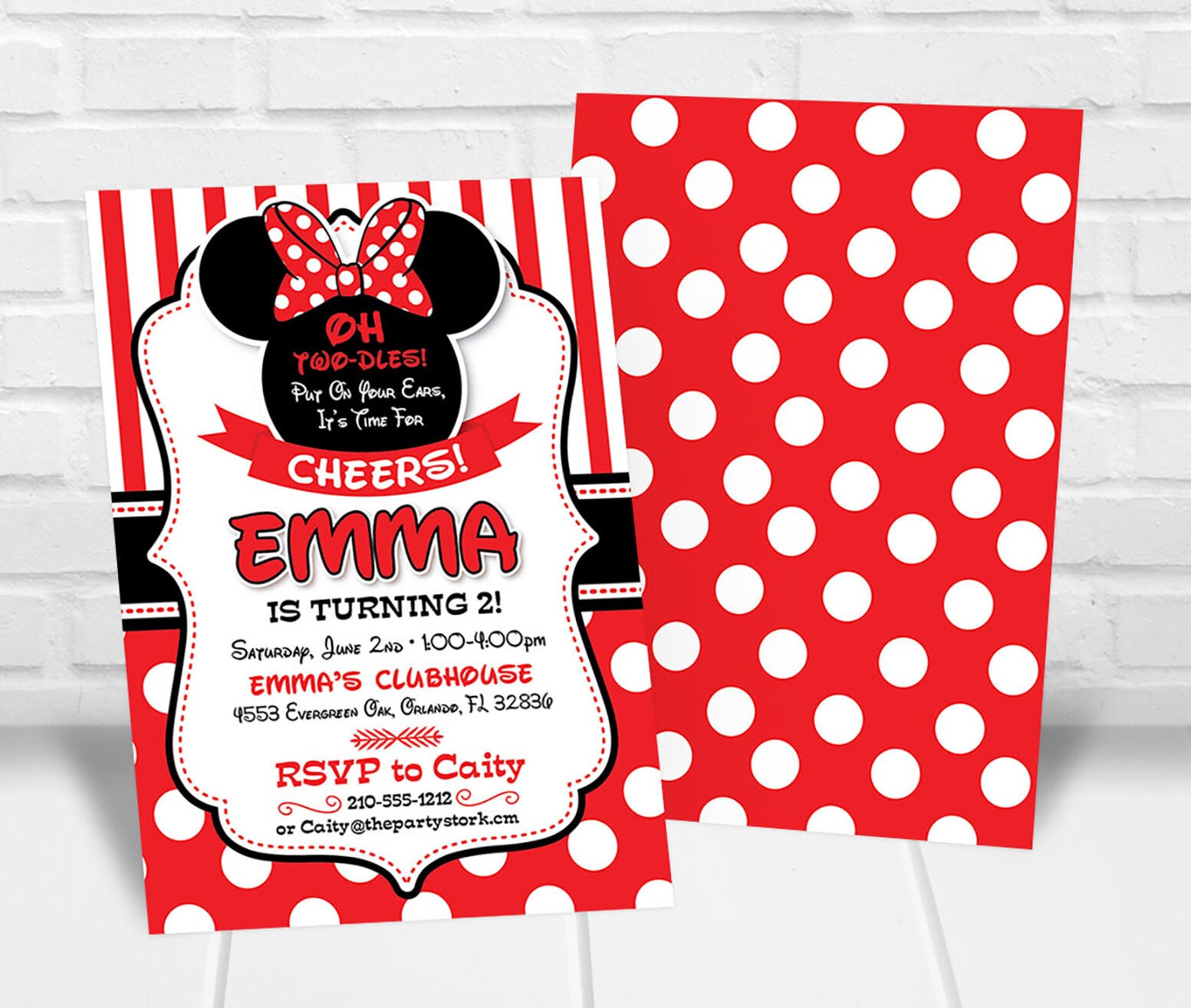Oh Twodles Invitation Girl Oh Twodles Invitation Girl Oh Toodles Birthday Invitation Minnie Mouse Invitation Red Oh Twodles