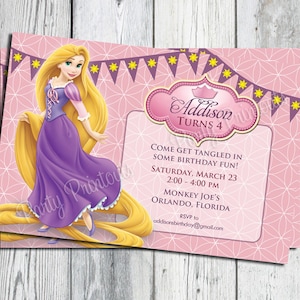 Tangled Invitation, Tangled Birthday Party Invitation, Rapunzel Invitation, Rapunzel Birthday Party Invitation, Printable Tangled Invites