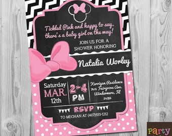 Minnie Mouse Baby Shower Invitation, Minnie Mouse Baby Shower Invites, Minnie Mouse Baby Shower Invitation, Printable