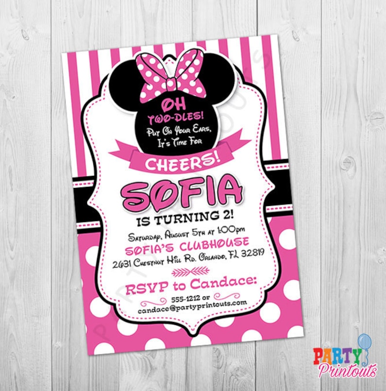 Minnie Mouse Invitation 2nd Birthday Minnie Birthday Etsy
