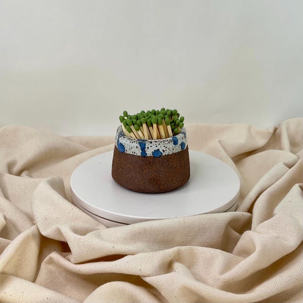 Handmade Ceramic Match Striker and Holder | Home Decor Accent