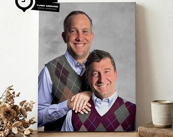 Custom Brothers Portrait, Best Friends Gift Ideas, Pet Portraits, Funny Custom Pet Portraits, Custom Portrait, Personalized Canvas Art