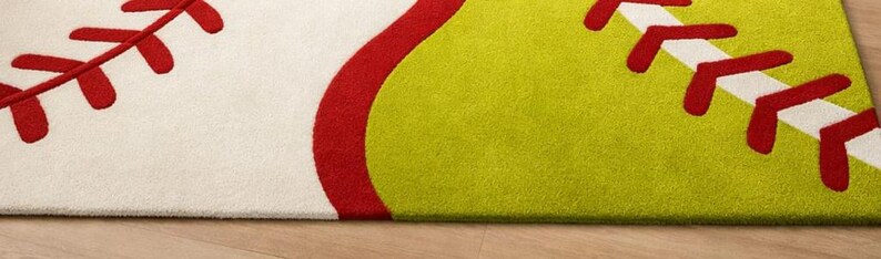 Hand-tufted Wool Baseball Rug, Modern Sports Design - Etsy