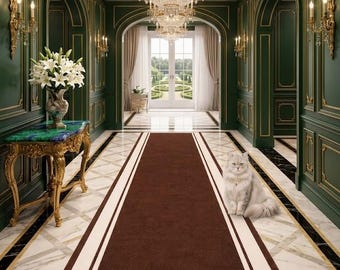 Alfombra moderna tejida a mano en color marrón marfil. Tamaños disponibles: 2x3, 2x10, 2.3x8, 2.5x8, 2.5x5, 2.5x6, 3x10, 3x15. Alfombra tipo pasillo.