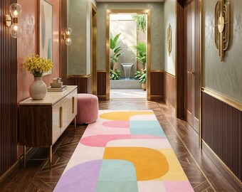 Alfombra, Alfombra de pasillo minimalista suave, Alfombra de pasillo contemporánea para decoración Tamaños 2x3, 2x10, 2.3x8, 2.5x8, 2.5x5, 2.5x6, 3x10, 3x15