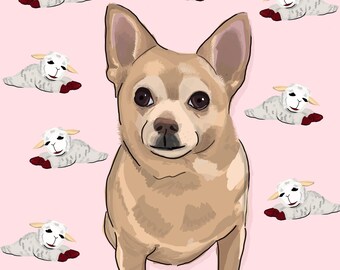 CUSTOM portrait of your pet, dog drawing, cat drawing,pet drawing,pet portrait in pop art style- DIGITAL DOWNLOAD- with background art