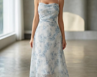 Floral Spaghetti Strap Dress | Ruched Backless Summer Sundress