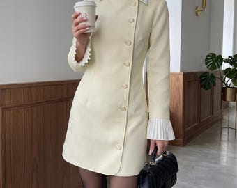 Women's Mock Two-Piece Spliced Lace Flared-Sleeve Dress | Elegant & Stylish Outfit for Any Occasion