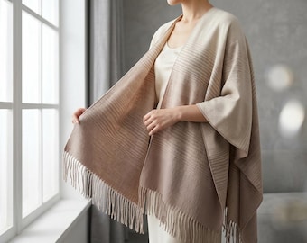 Gradient Tassel Scarf | Vintage Talma Wrap, All-Matching Chic Accessory