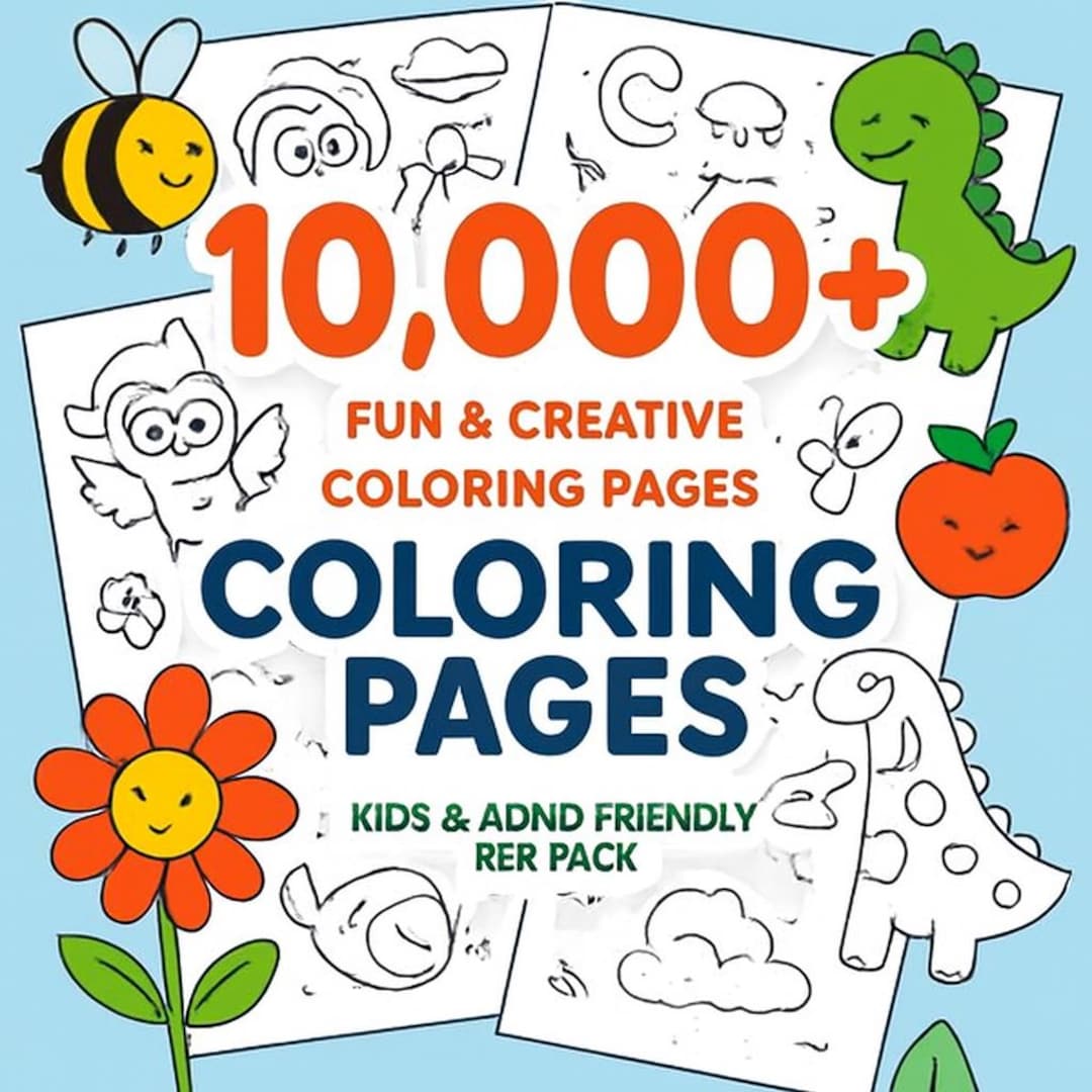 10,000 ADHD Coloring Pages for Kids – Printable Calm & Focus Coloring ...