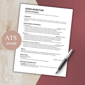 Process Engineer Resume Template | ATS Friendly Resume & Cover Letter | Canva Editable | Modern Professional CV