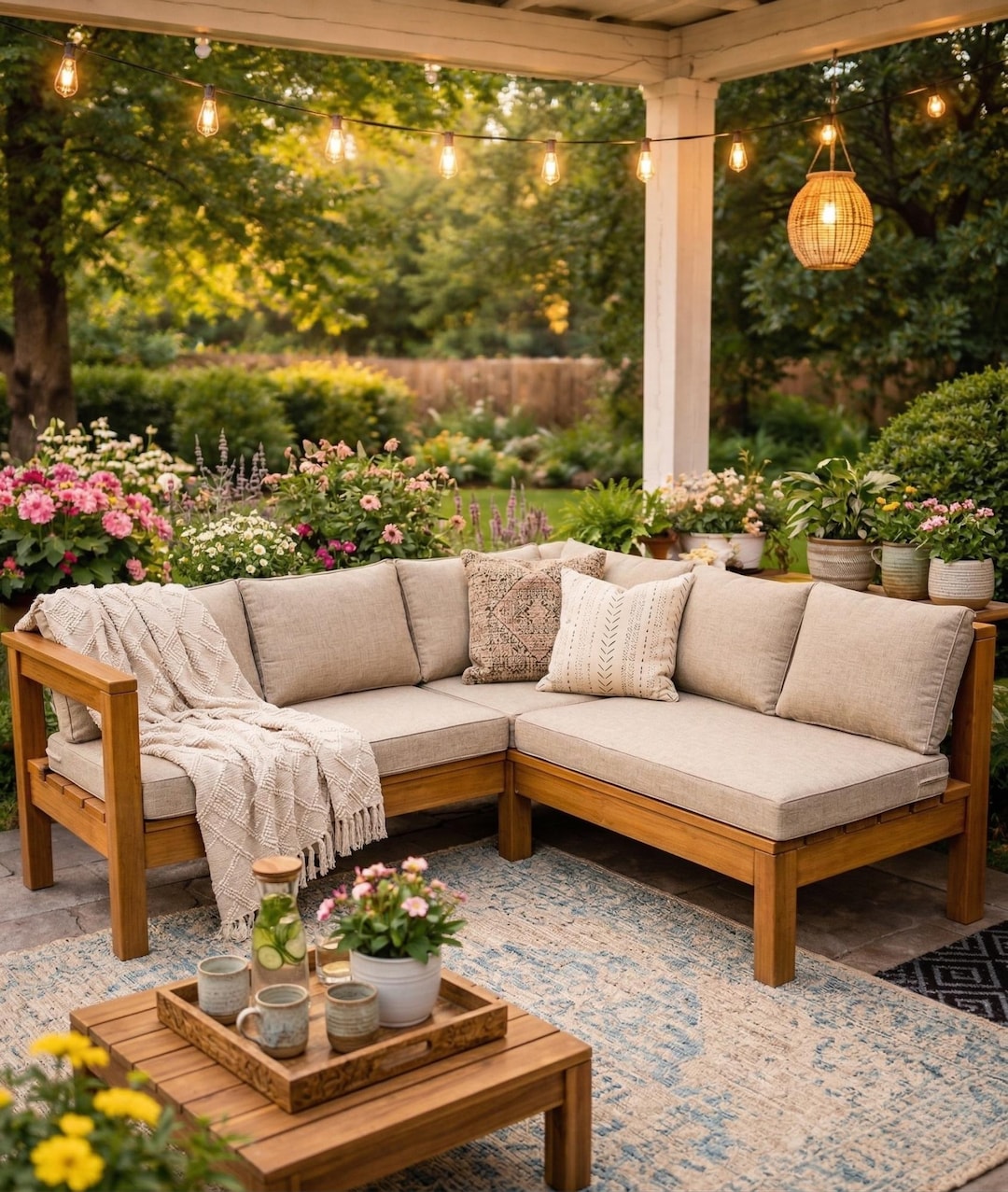 DIY Outdoor Sectional Sofa Plans | 2x4 Patio Couch & One-arm Sofa Set ...