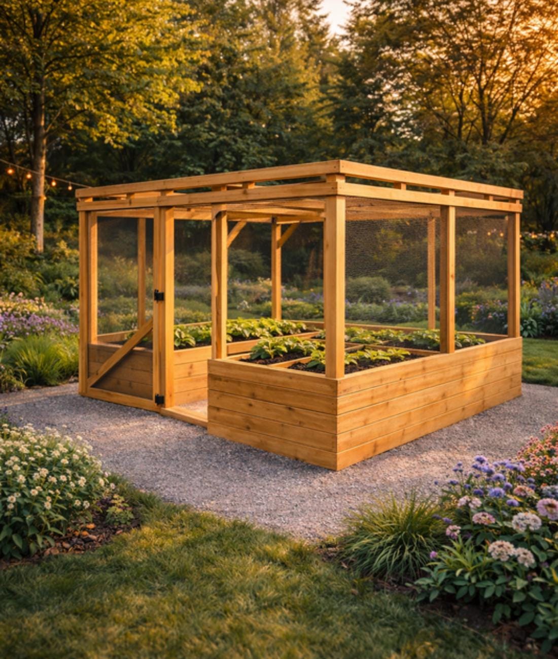 Enclosed Raised Garden Bed Plans | DIY Garden Box With Protective Fence ...