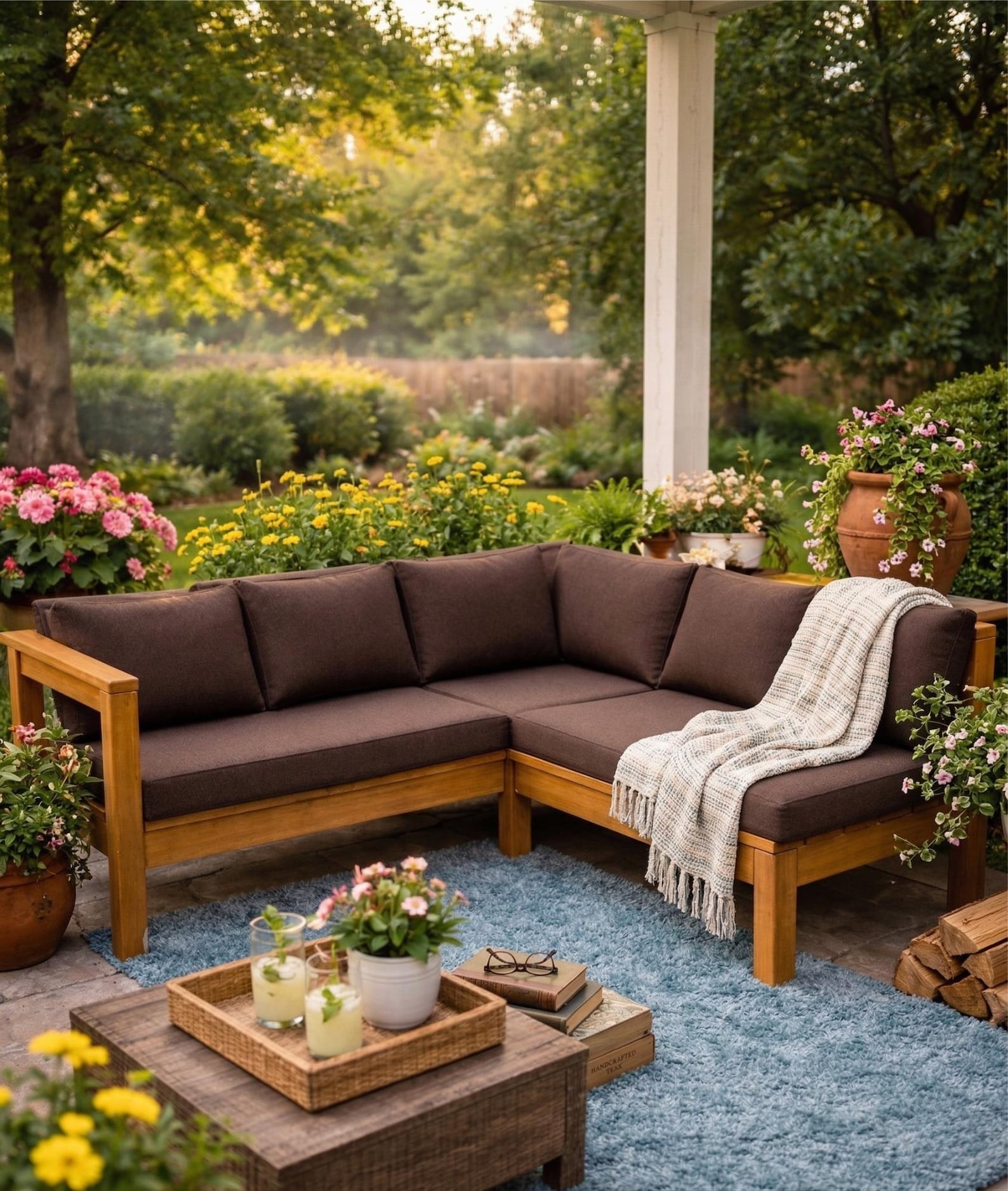 DIY Outdoor Sectional Sofa Plans | 2x4 Patio Couch & One-arm Sofa Set ...