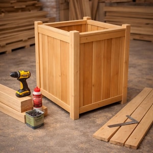 Plannen voor frame en paneel voor plantenbakken | DIY houten tuinplanter (pdf-download)
