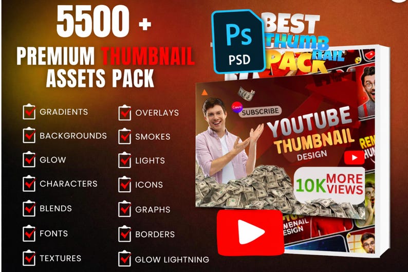 30 Editable Youtube Thumbnail Templates for Canva (digital Download) - Etsy