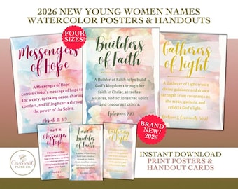 YW New Class Group Names 2026 LDS Printable Poster Handout | Young Women Digital Download