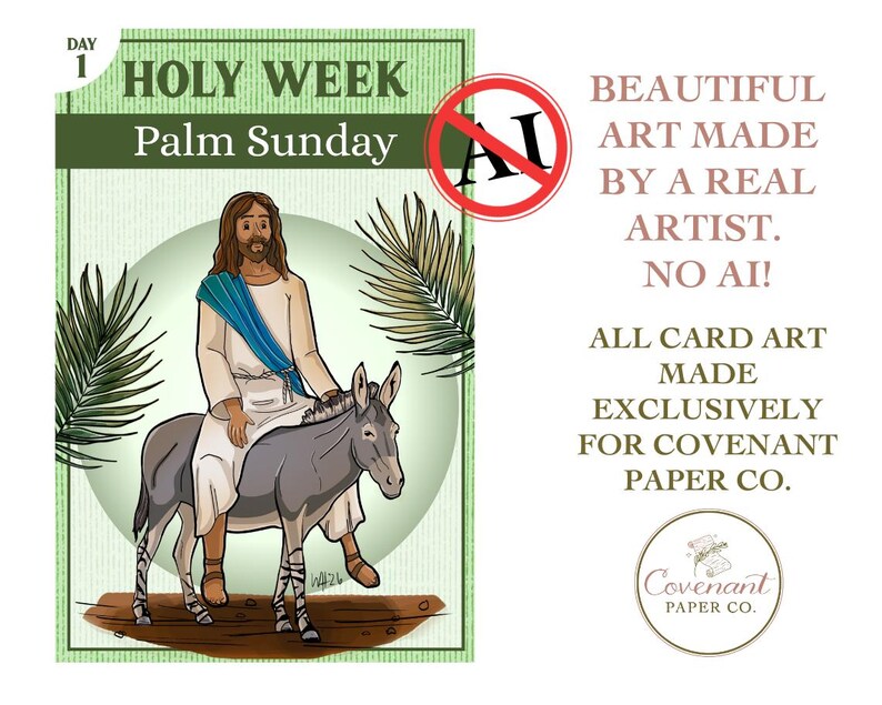 Easter Holy Week Flash Cards Christian Story Cards Scripture Gift ...