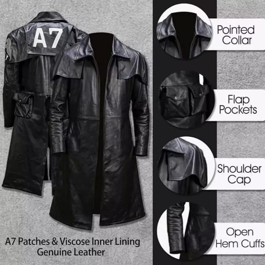 A7 Fallout Vegas NCR Veteran Ranger Armor Duster Coat | Black Leather ...