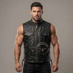 Leather Vest Lace up Sides - Etsy