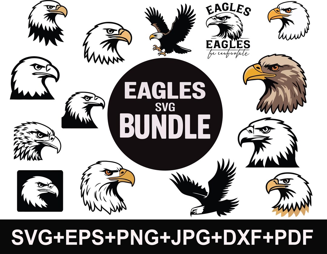 Bald Eagle SVG Vector Art Bundle: Shirts, Mugs, Stickers (digital ...