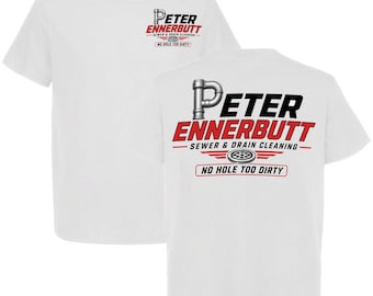 Funny Plumber Shirt, Peter Ennerbutt Sewer Cleaning Tee, Plumbing Humor Shirt, Drain Cleaner Gift, Blue Collar Worker T Shirt