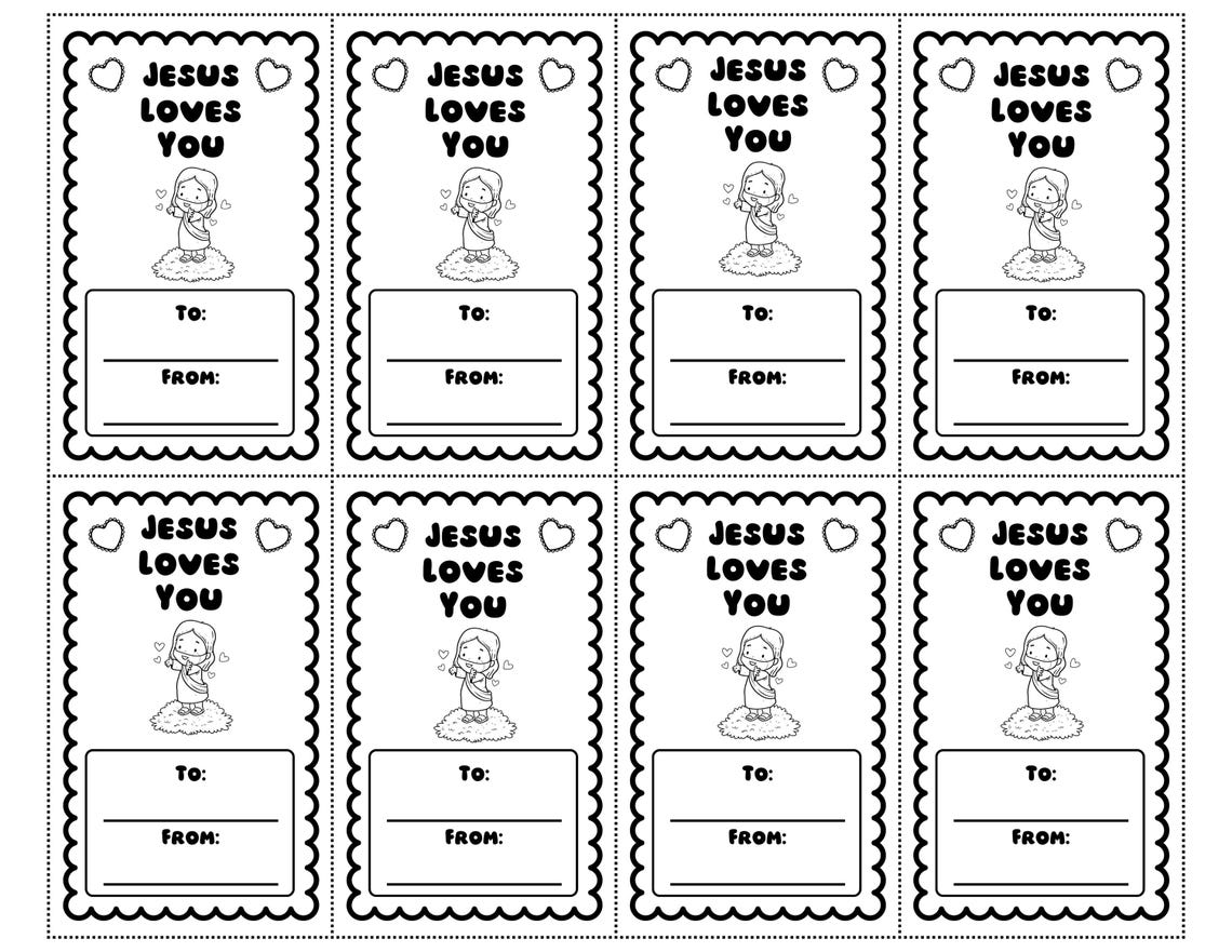 Printable Jesus Loves You Cards for Kids | Christian Valentine ...