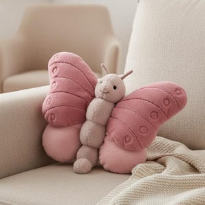 Söt fjärilsplyschleksak – Mjukt gosedjur, kawaii plyschgåva, barnleksak, barnrumsdekor