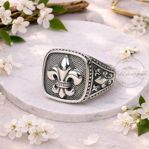 Fleur de lis ring mens - Etsy 日本