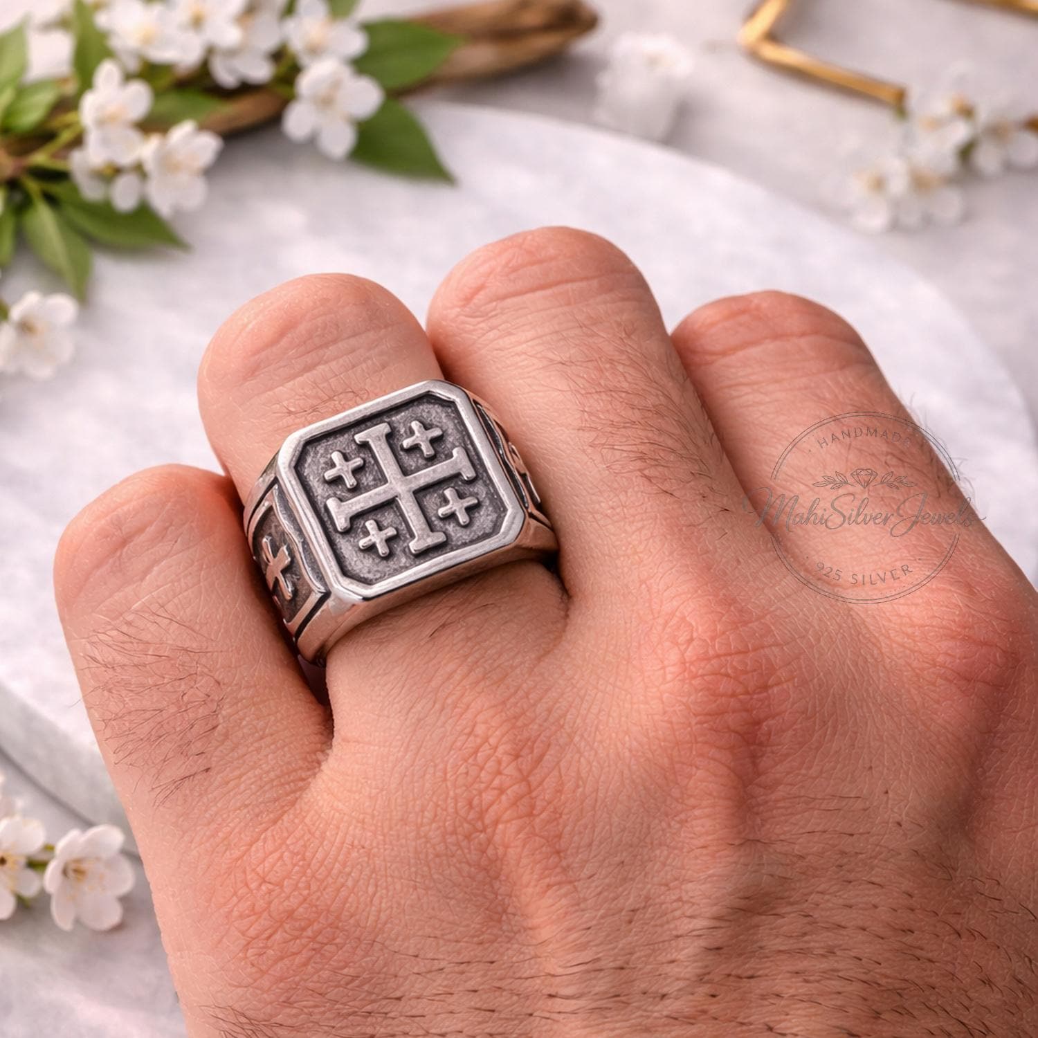 テンプル騎士団の十字架の指輪 - Etsy 日本