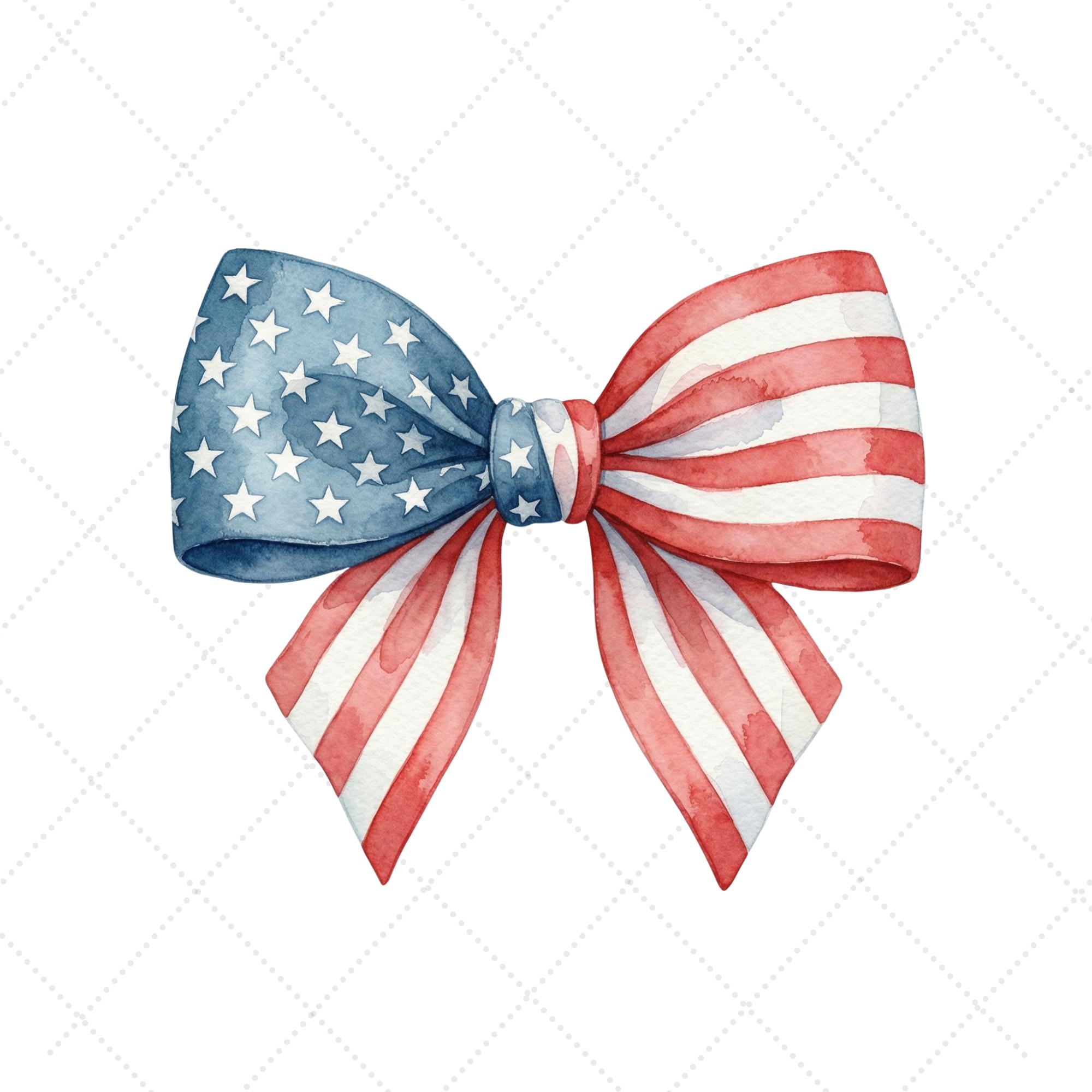 Watercolor USA Flag Clipart Bundle – Patriotic PNG for 4th of July ...