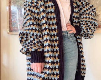 Cardigan Oversize Cozystyle Strickjacke Gehäkelt Slowfashion