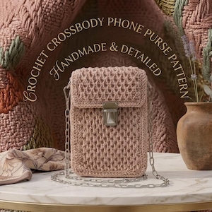 LISBON Crochet Crossbody Phone Purse Pattern PDF, Summer Mini Bag, Phone Holder/Case, 1-Strap Tote