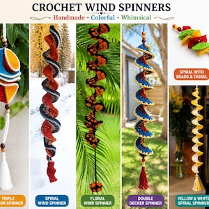 Crochet Wind Spinner Pattern PDF - Hanging Spiral Ornament Tutorial, Colorful Outdoor Decor, DIY Gift, Instant Download