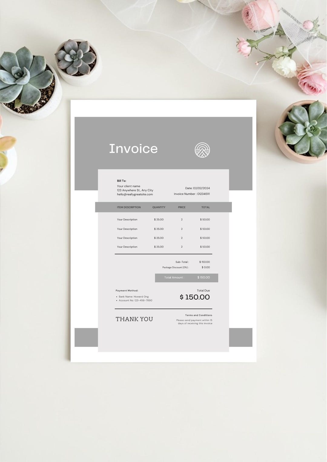 Editable Invoice Template Bundle for Google Docs | Small Business ...