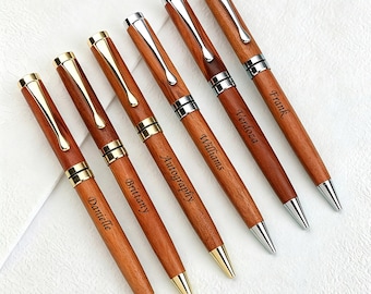 Bolígrafo de madera de bambú personalizado con grabado a medida, detalle único para invitados de boda, regalo de agradecimiento para profesores, regalo de graduación o para médicos.