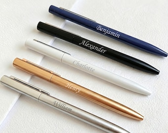 Aangepaste lasergegraveerde glanzende metalen balpen, gepersonaliseerde glitterpen, relatiegeschenk voor hem haar, waardering leraar, verjaardagscadeau