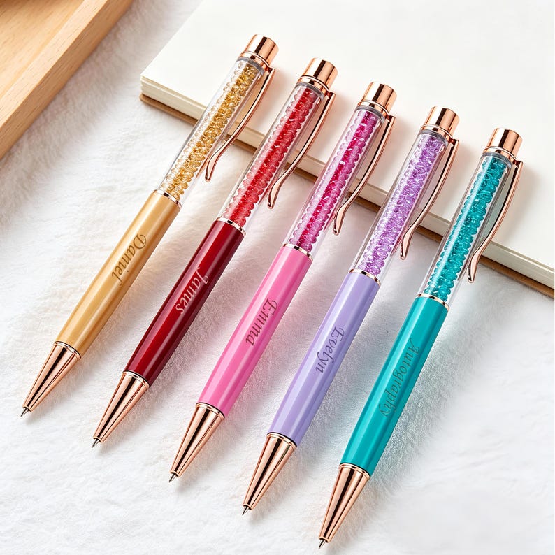 Custom Rhinestone Pens Engraved Rhinestone Pen, Custom Sparkly Crystal Pen, Bridesmaid ...