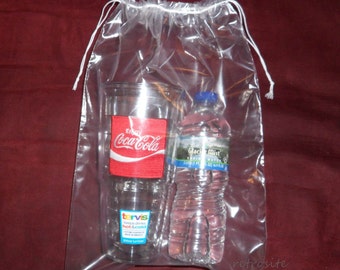 50-Qty 10"x 14" Double Drawstring Clear Poly Plastic Bags 2MIL Reusable/Durable