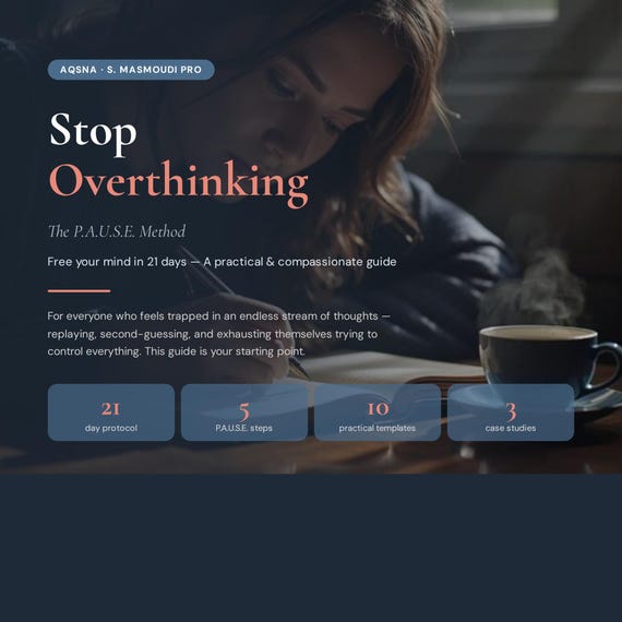 Stop Overthinking Workbook PDF | Anxiety & Racing Thoughts Guide | 21-Day Mental Clarity Journal | Self Help Ebook Digital Download