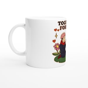 Anime Best Friends "Together Forever" Unisex Mug| Funny JJK Inspired Bromance Mug| Besto Friendo Valentine's Gift for Him | Yuji & Todo