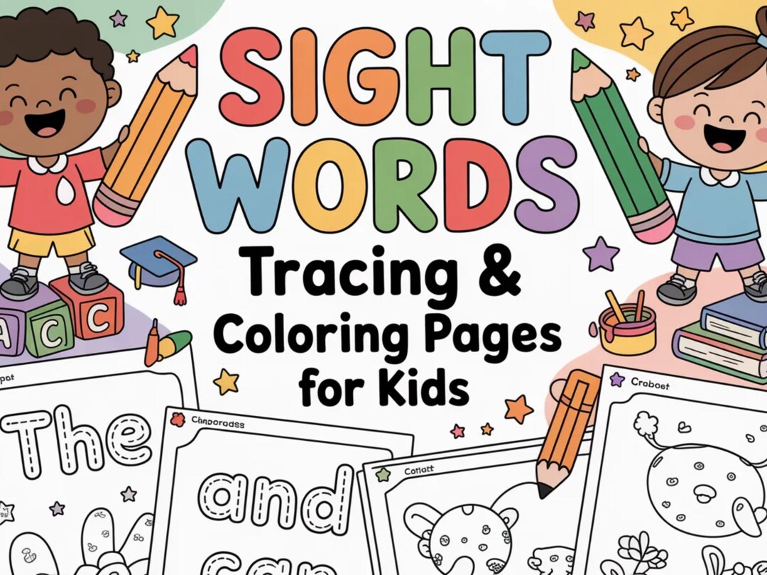 Sight Words Tracing Coloring Pages – Printable Kids Worksheets (40 ...