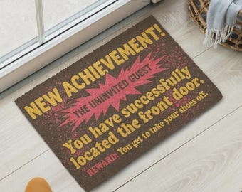 Dungeon Crawler Carl Inspired Coir Front Door Welcome Mat, New Achievement Doorm