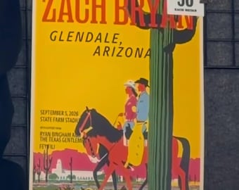Zach Bryan Glendale Arizona Sep 5 2026 Concert Tour Poster Reprint