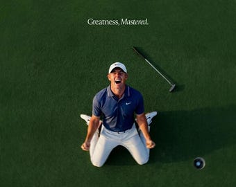 Rory McIlroy 2026 Masters Champion Poster Golf Tournament Wall Art